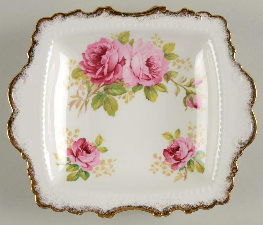 American Beauty (White Background) 7" Sweet Meat Dish by Royal Albert-1