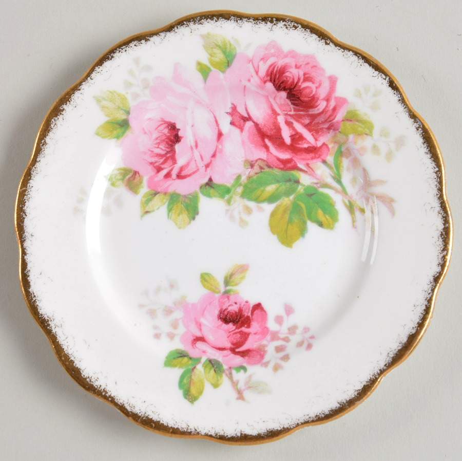 American Beauty (White Background) Butter Pat by Royal Albert-1