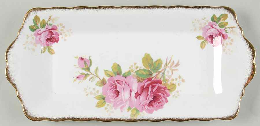 American Beauty (White Background) Tray for Creamer & Open Sugar by Royal Albert-1