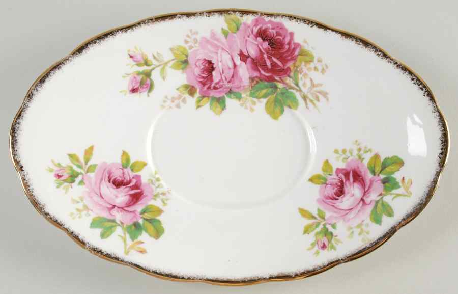 American Beauty (White Background) Underplate for Gravy Boat by Royal Albert-1