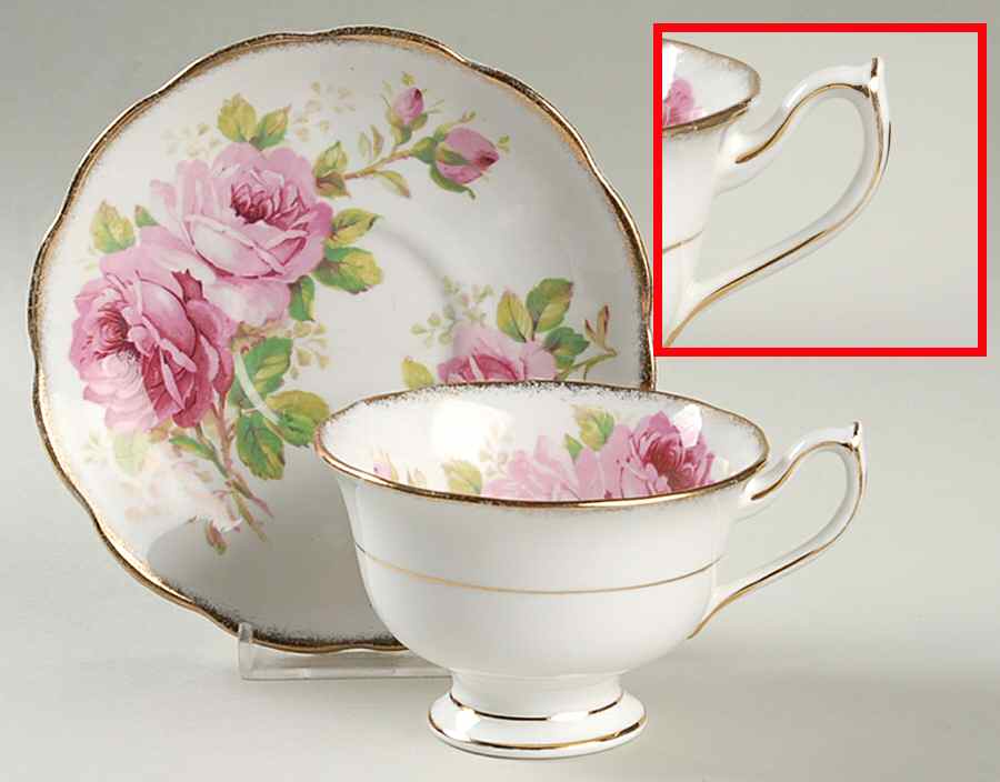 American Beauty (White Background) Footed Cup & Saucer Set by Royal Albert-1
