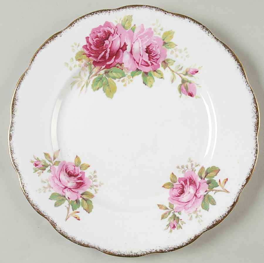 American Beauty (White Background) Luncheon Plate by Royal Albert-1