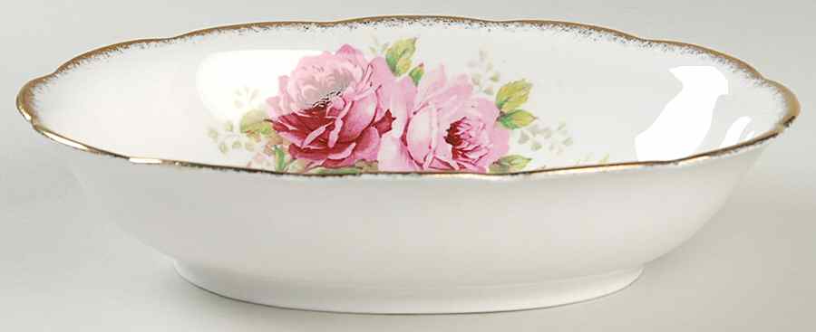 American Beauty (White Background) 8" Oval Vegetable Bowl by Royal Albert-1