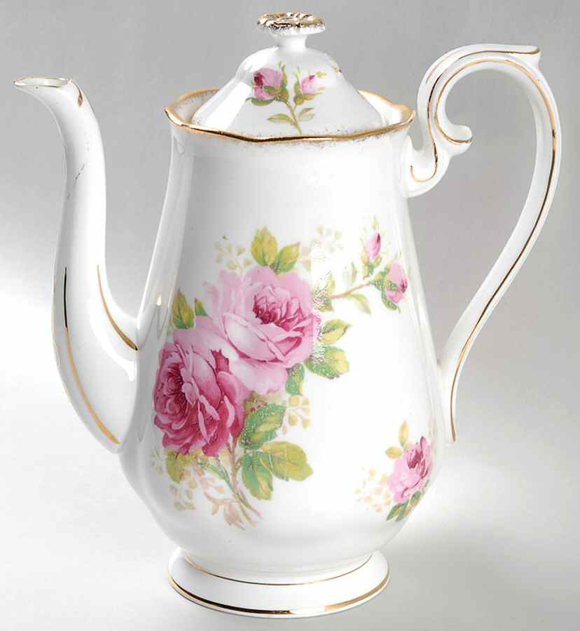 American Beauty (White Background) Small Coffee Pot & Lid by Royal Albert-1