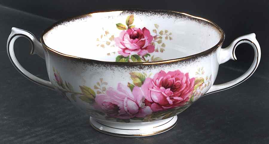 American Beauty (White Background) Footed Cream Soup Bowl by Royal Albert-1