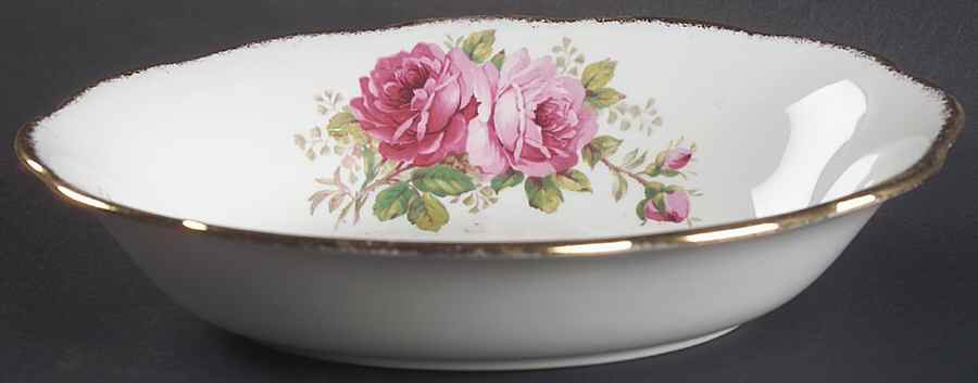American Beauty (White Background) 9" Oval Vegetable Bowl by Royal Albert-1