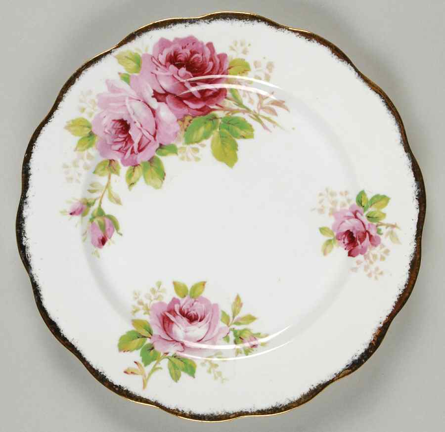 American Beauty (White Background) Salad Plate by Royal Albert-1