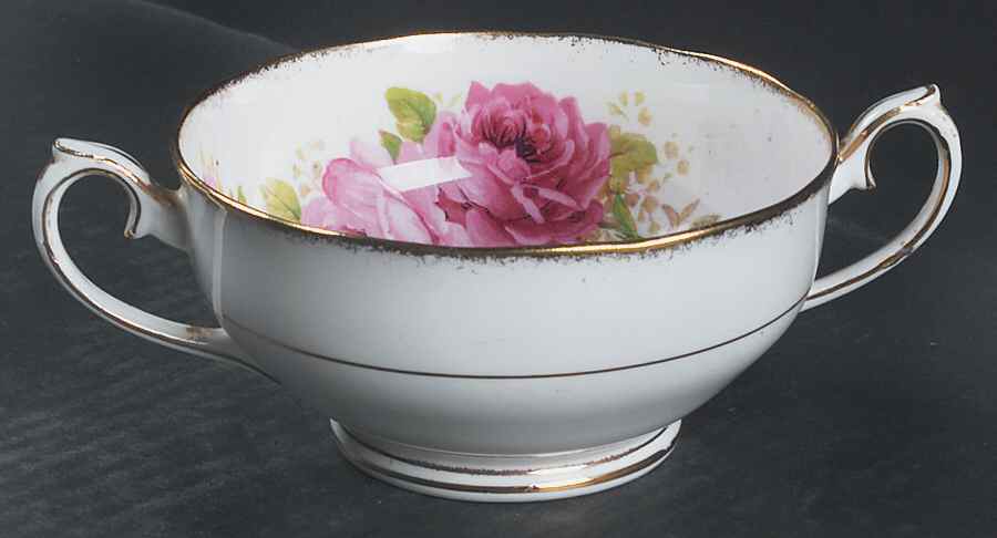 American Beauty (White Background) Footed Cream Soup Bowl by Royal Albert-1