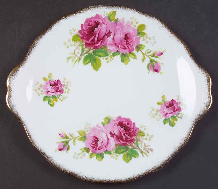 American Beauty (White Background) Handled Cake Plate by Royal Albert-1