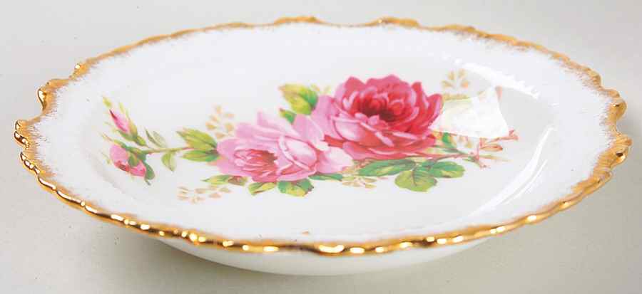 American Beauty (White Background) Round Sweet Meat Dish by Royal Albert-1