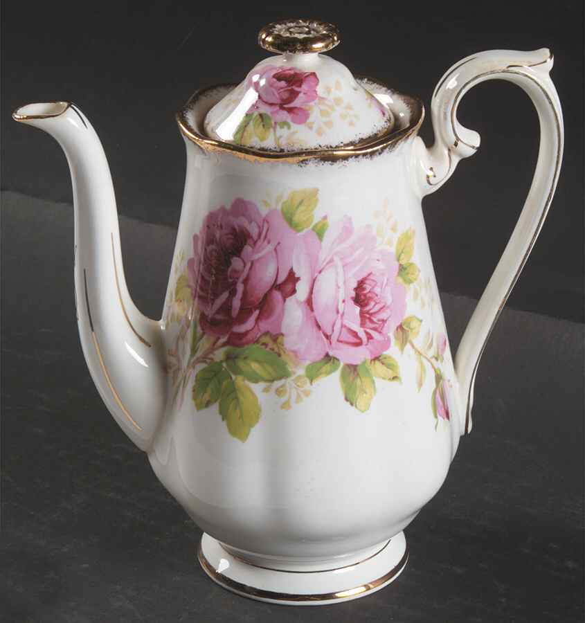 American Beauty (White Background) Mini Coffee Pot & Lid by Royal Albert-1