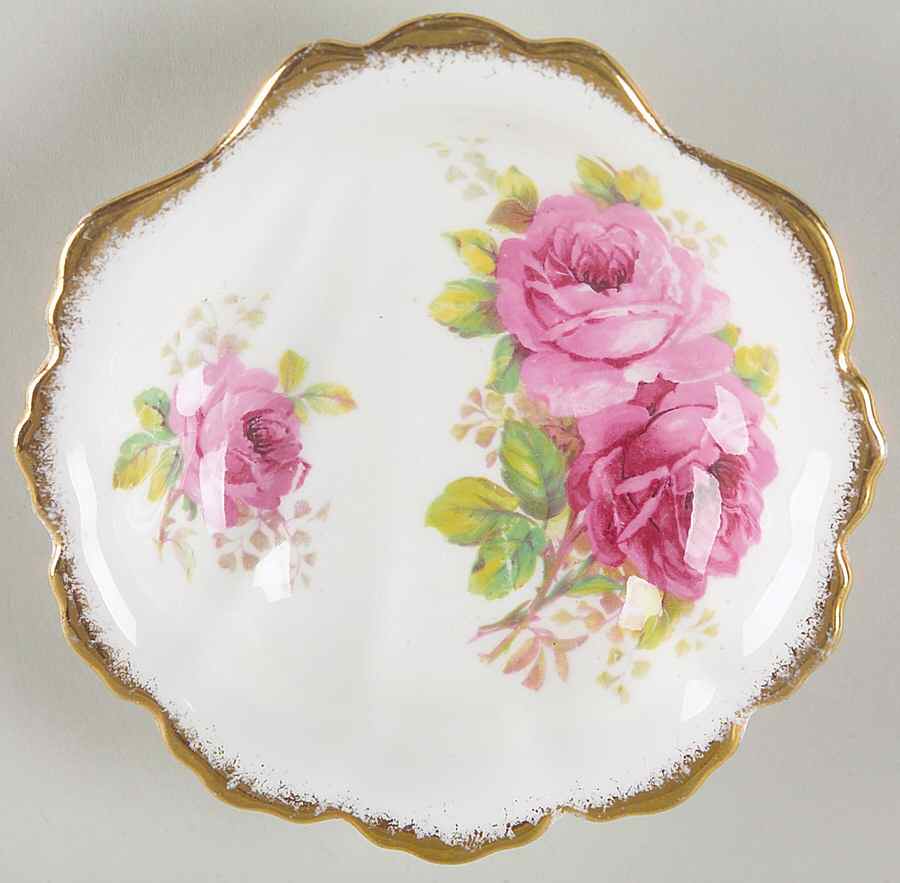 American Beauty (White Background) Small Shell Shaped Dish by Royal Albert-1