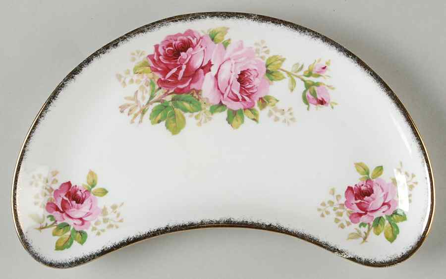 American Beauty (White Background) Crescent Salad Plate by Royal Albert-1