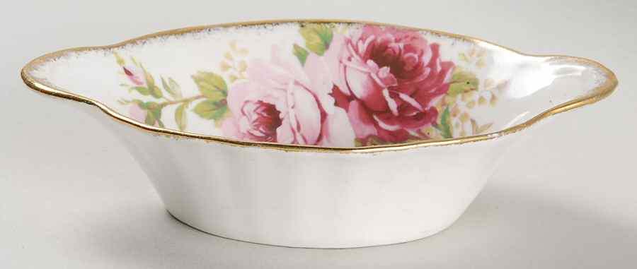 American Beauty (White Background) 5" Oval Sweet Meat Dish by Royal Albert-1
