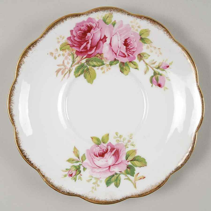 American Beauty (White Background) Round Gravy Boat & Underplate by Royal Albert-1