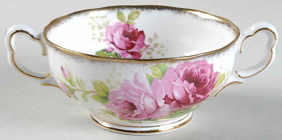 American Beauty (White Background) Footed Cream Soup Bowl by Royal Albert-1