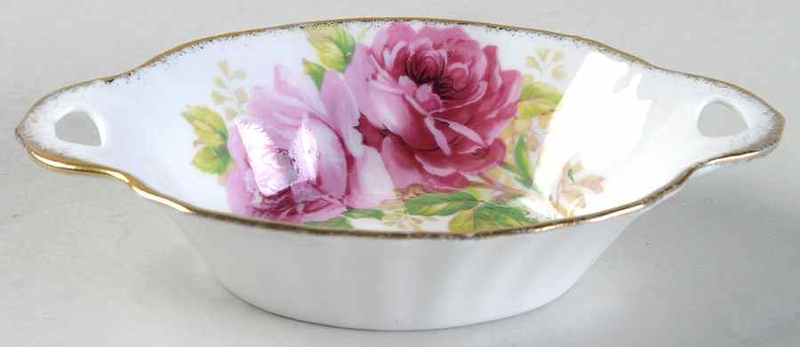 American Beauty (White Background) 5" Oval Sweet Meat Dish by Royal Albert-1