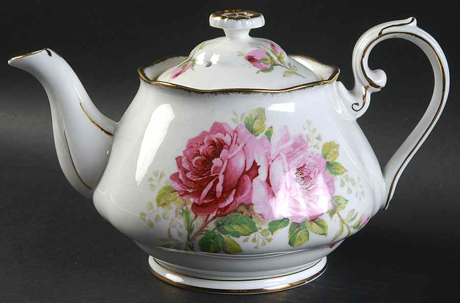 American Beauty (White Background) Small Teapot & Lid by Royal Albert-1