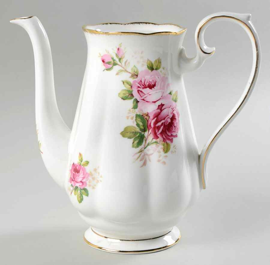 American Beauty (White Background) Coffee Pot No Lid by Royal Albert-1