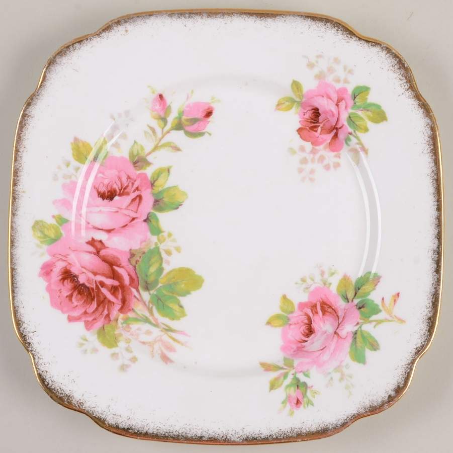 American Beauty (White Background) Square Salad Plate by Royal Albert-1