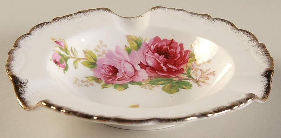 American Beauty (White Background) 6" Ashtray by Royal Albert-1