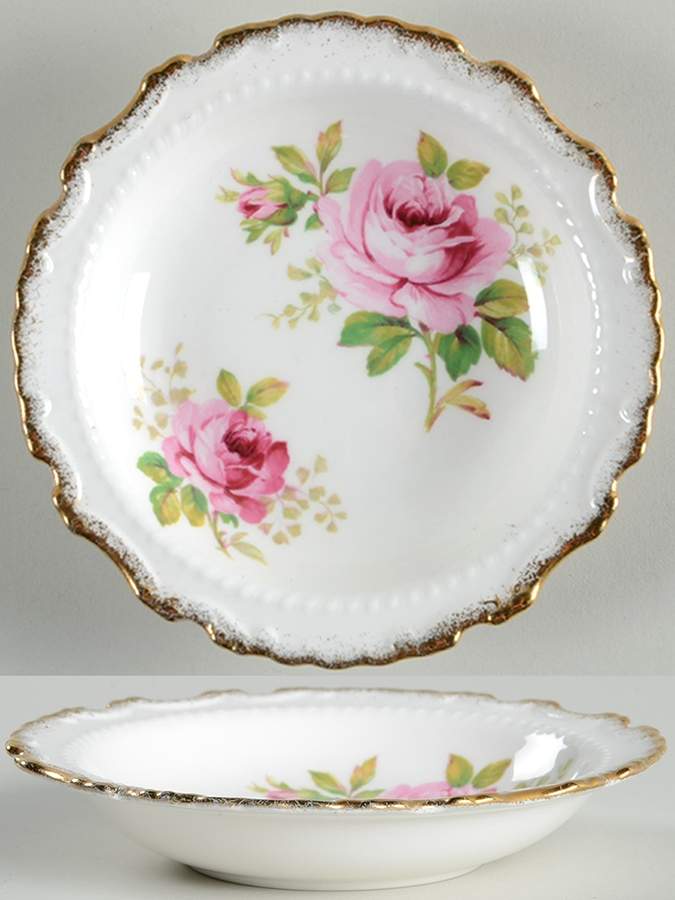 American Beauty (White Background) 5" Round Sweet Meat Dish by Royal Albert-1
