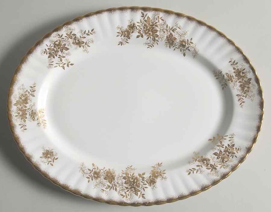Antoinette 13" Oval Serving Platter by Royal Albert-1