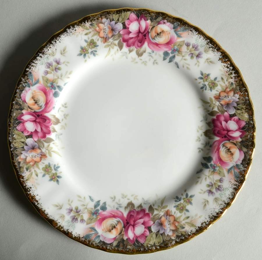 Autumn Roses Dessert/Pie Plate by Royal Albert-1