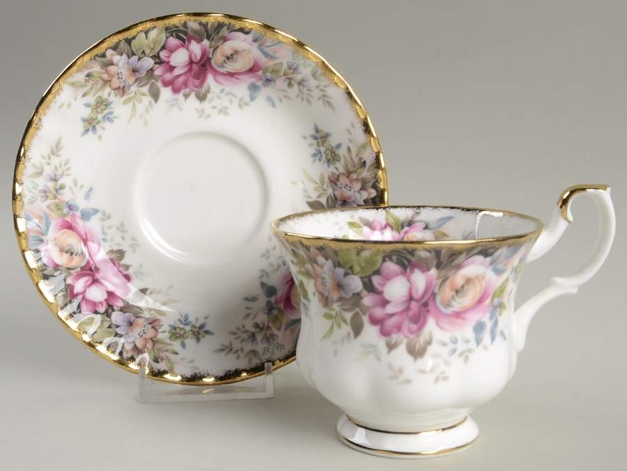 Autumn Roses Footed Cup & Saucer Set by Royal Albert-1