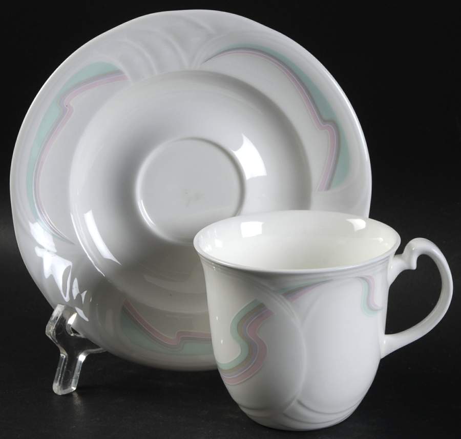 Aurora Flat Cup & Saucer Set by Royal Albert-1