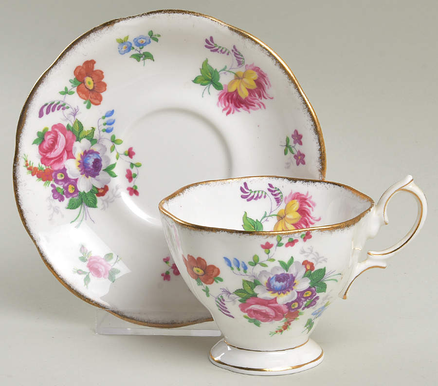 Barbara Ann Footed Cup & Saucer Set by Royal Albert-1