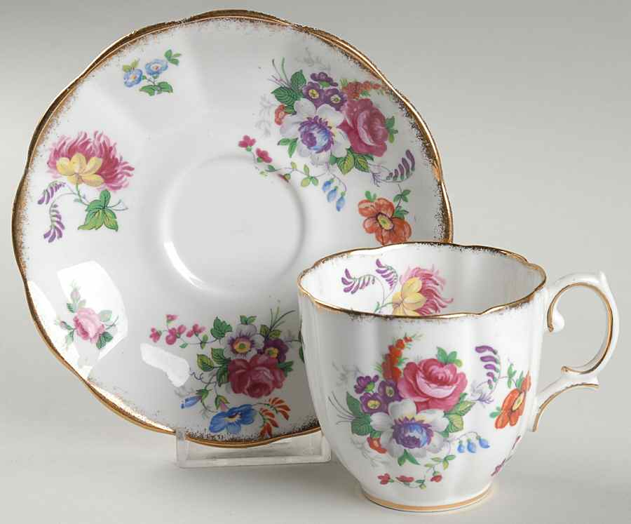 Barbara Ann Flat Cup & Saucer Set by Royal Albert-1