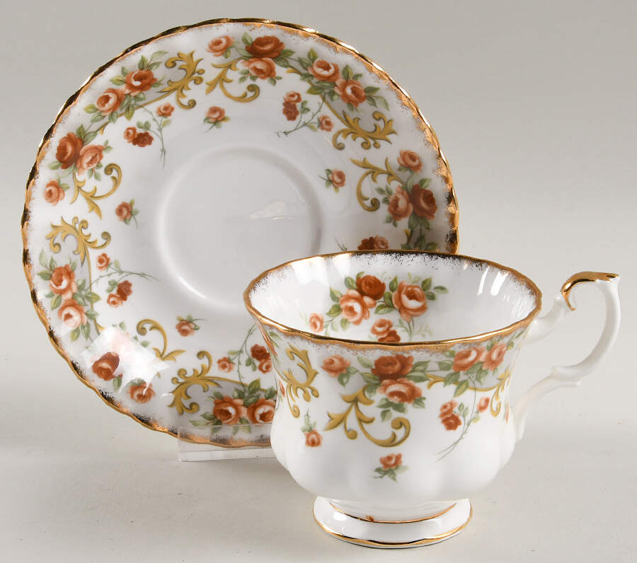 Belinda (Sheraton Series) Footed Cup & Saucer Set by Royal Albert-1