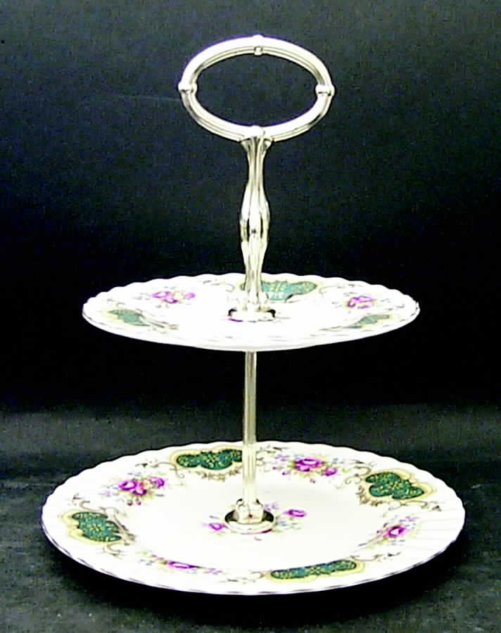 Berkeley 2-Tiered Serving Tray (Salad & Bread/Butter Plate) by Royal Albert-1