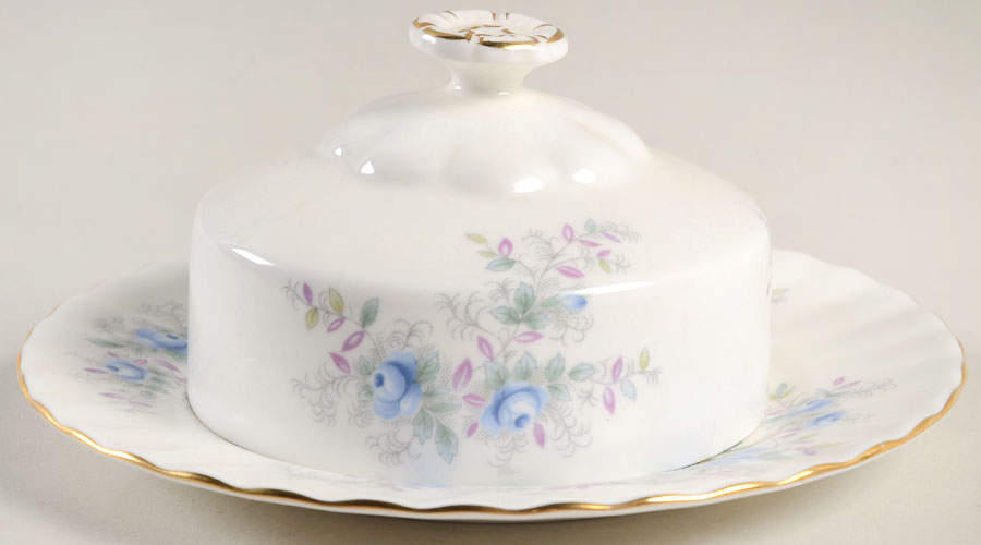 Blue Blossom Round Covered Butter by Royal Albert-1