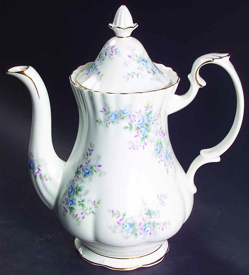 Blue Blossom Coffee Pot & Lid by Royal Albert-1