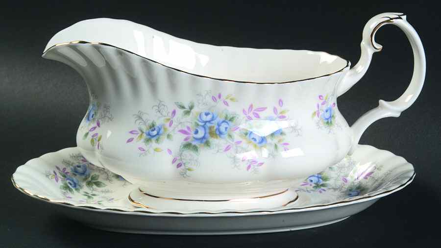 Blue Blossom Gravy Boat & Underplate by Royal Albert-1