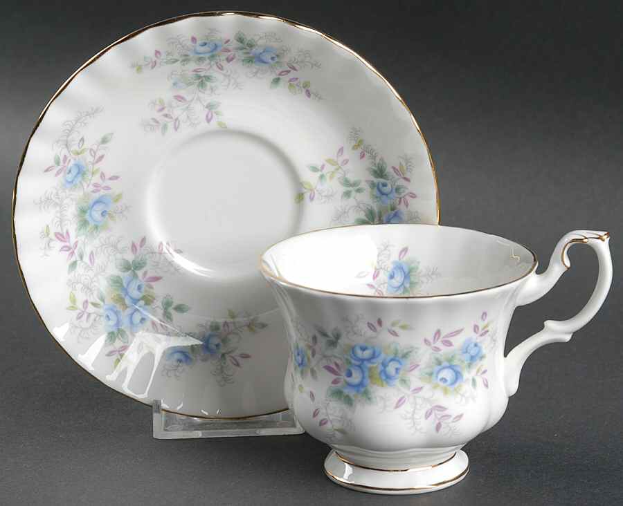 Blue Blossom Footed Cup & Saucer Set by Royal Albert-1