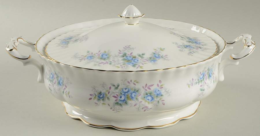 Blue Blossom Round Covered Vegetable by Royal Albert-1
