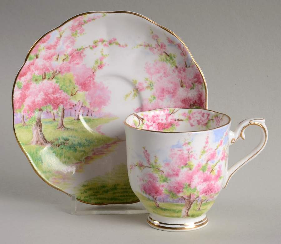 Blossom Time Footed Demitasse Cup & Saucer Set by Royal Albert-1