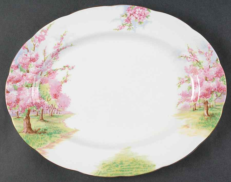 Blossom Time 13" Oval Serving Platter by Royal Albert-1