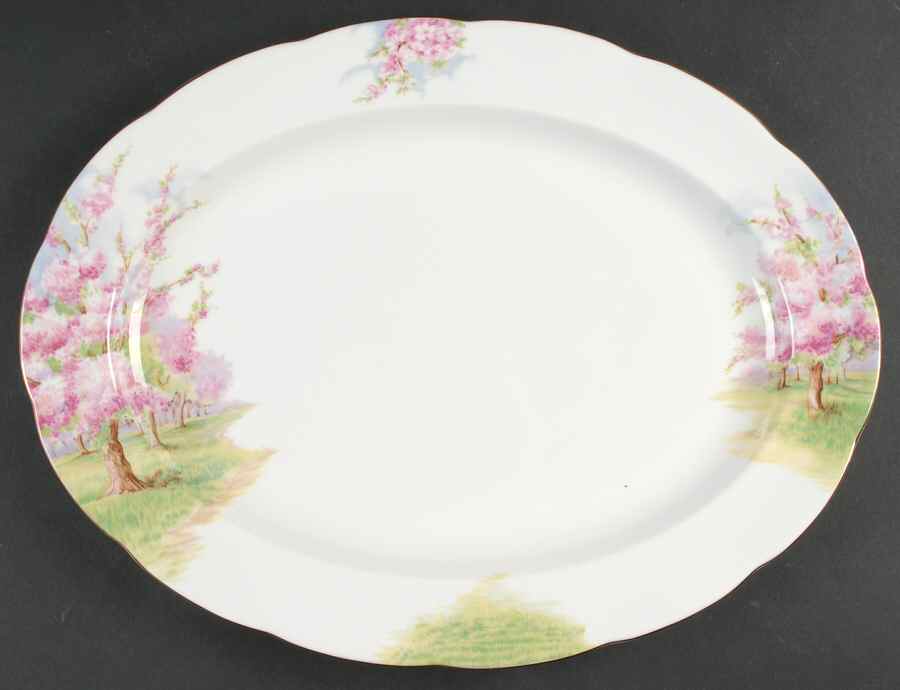 Blossom Time 16" Oval Serving Platter by Royal Albert-1