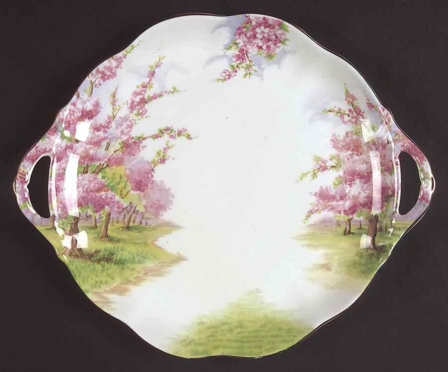 Blossom Time Handled Cake Plate by Royal Albert-1