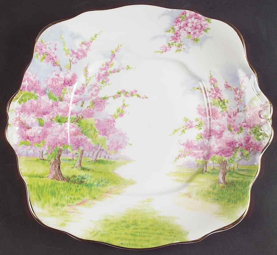 Blossom Time Square Handled Cake Plate by Royal Albert-1