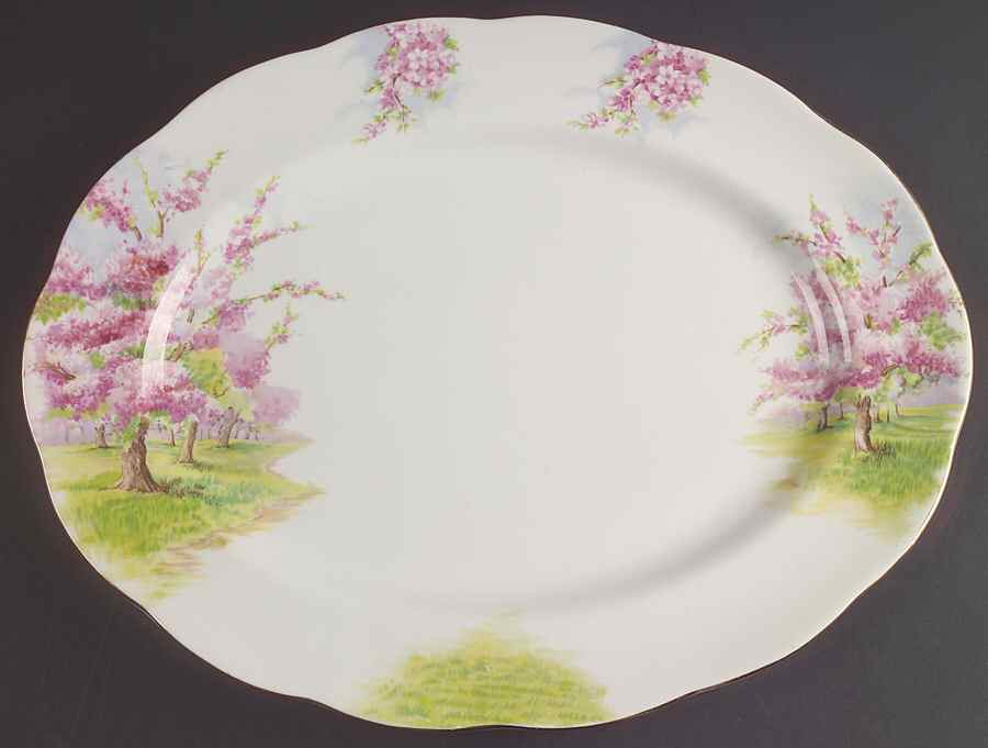 Blossom Time 15" Oval Serving Platter by Royal Albert-1