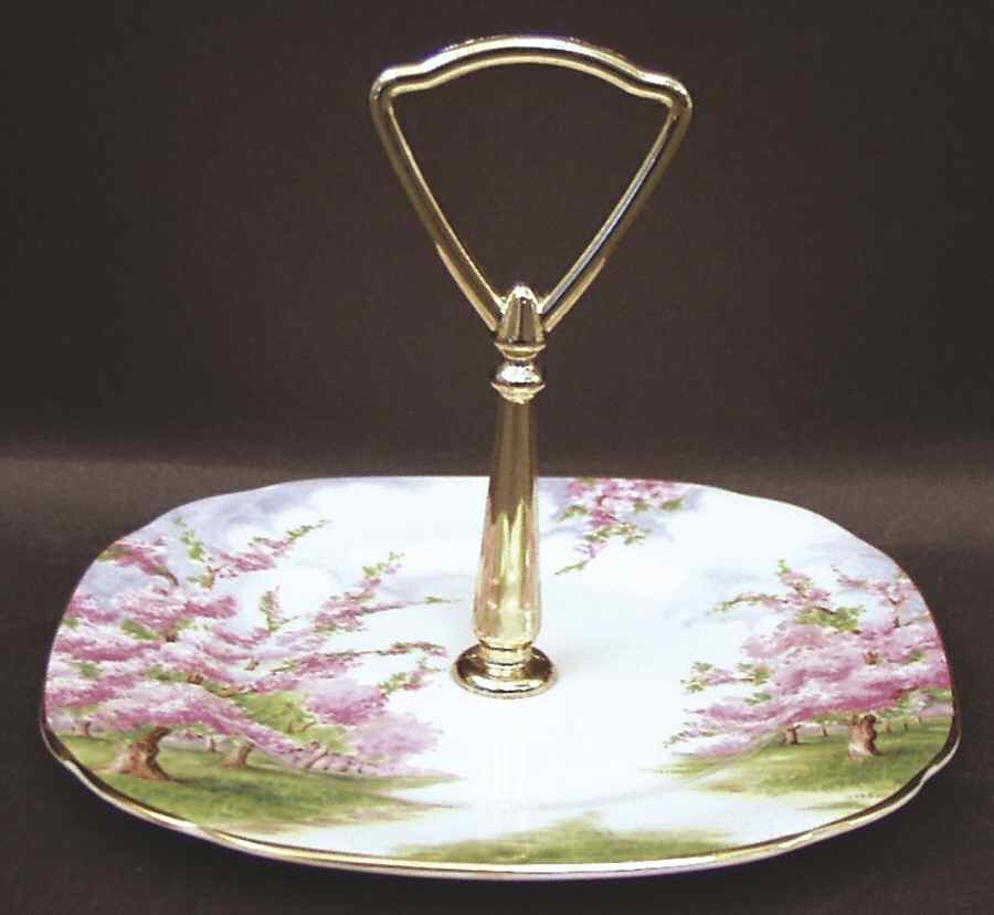 Blossom Time Round Serving Plate with Handle (BBr) by Royal Albert-1