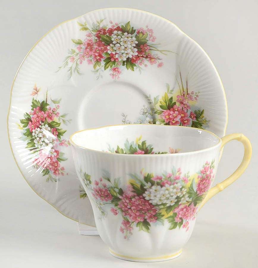 Blossom Time Series Flat Cup & Saucer Set by Royal Albert-1