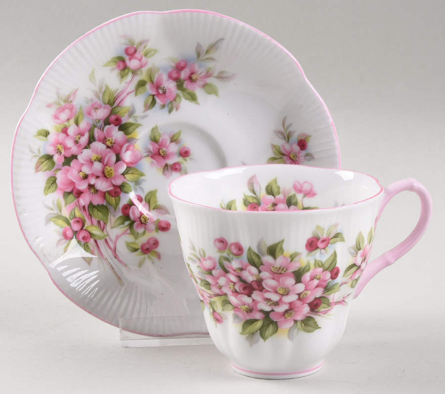 Blossom Time Series Flat Demitasse Cup & Saucer Set by Royal Albert-1