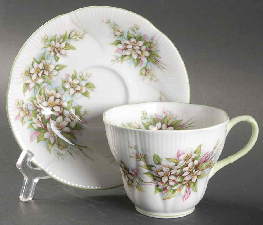 Blossom Time Series Flat Cup & Saucer Set by Royal Albert-1