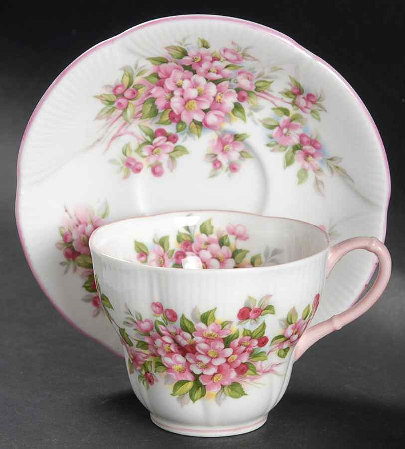 Blossom Time Series Flat Cup & Saucer Set by Royal Albert-1